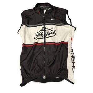 Garneau Cycling Jersey adult Black Full Zip Bike Shirt Top Size M Sleeveless